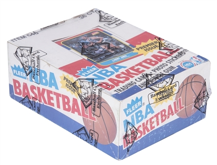 1986-87 Fleer Basketball Unopened Wax Box (36 Packs) – All-Original, as Issued by Fleer! – BBCE Certified